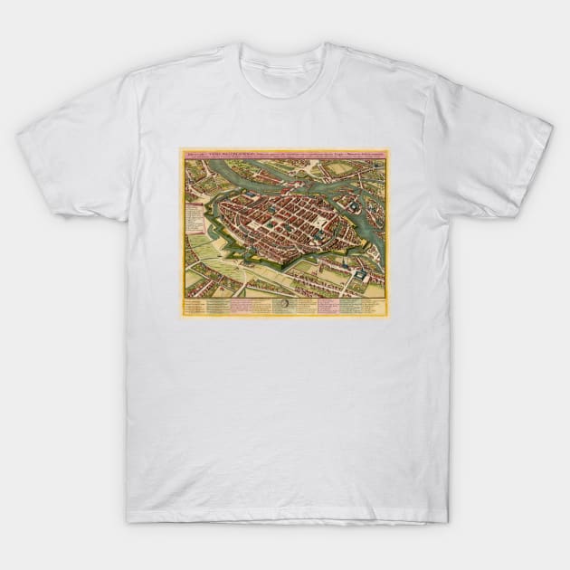 Vintage Map of Wroclaw Poland (1752) T-Shirt by Bravuramedia